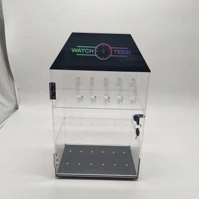 Rotating Watch Display Case/Clear Acrylic Watch Display Cabinet Showcase Countertop box