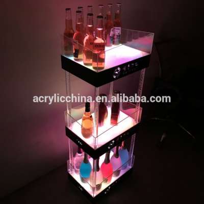 Custom Acrylic 3-Tier LED Wine Holder Wine Bottle Organizer Display Rack